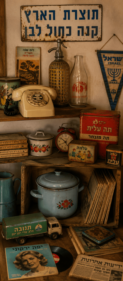 ישראליאנה ופריטי אספנות ישראליים עם חפצים ישנים מהבית הישראלי של פעם
