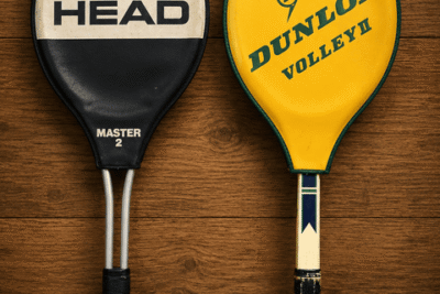 סט מחבטי טניס וינטג' HEAD & Dunlop עם כיסויים מקוריים